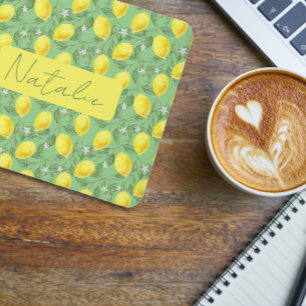 Mousepad Pasta do rato com nome do padrão dos citrinos da á