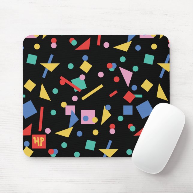Mousepad Pasta do rato em formas geométricas de pop de arte (Com mouse)