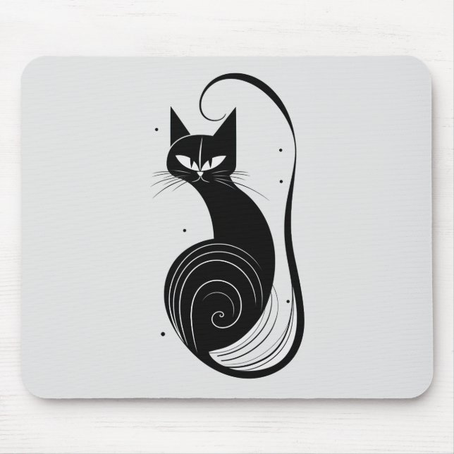 Mousepad Pasta do rato preta vintage (Frente)