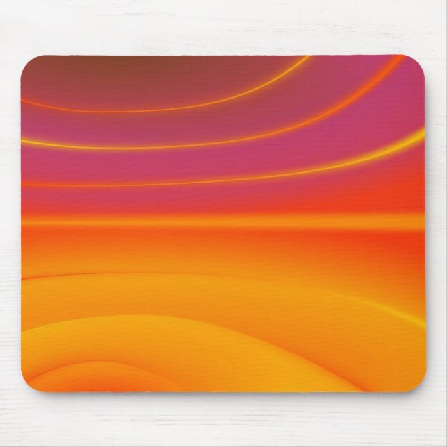 Mousepad Pasta laranja de rato abstrato waves (Frente)