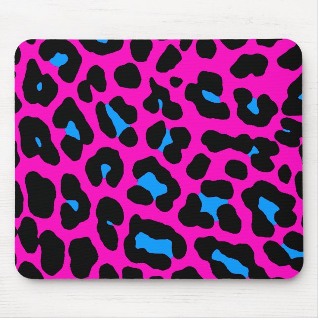Mousepad Pasta-Mão-de-impressão Retro-rosa-Leopard Corey Ti (Frente)