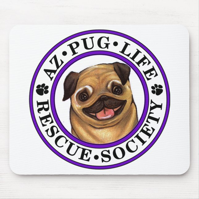 Mousepad Pasta quadrada do mouse AZ Pug Life (Frente)