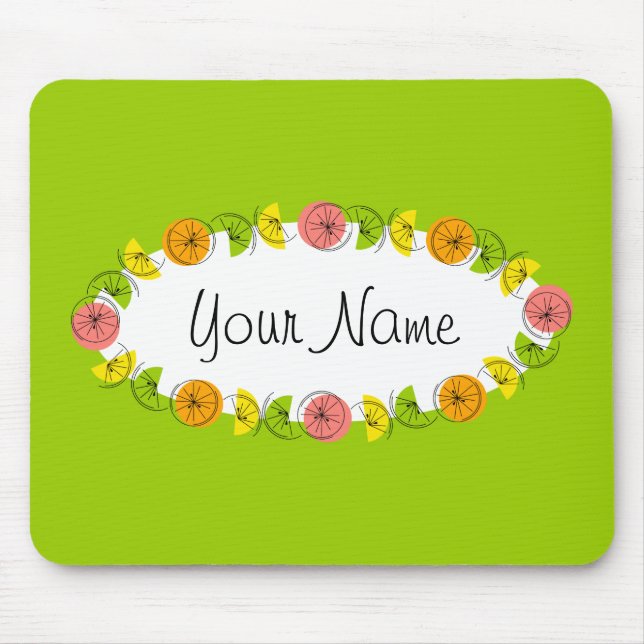 Mousepad Pasta verde do rato Citrus Oval (Frente)