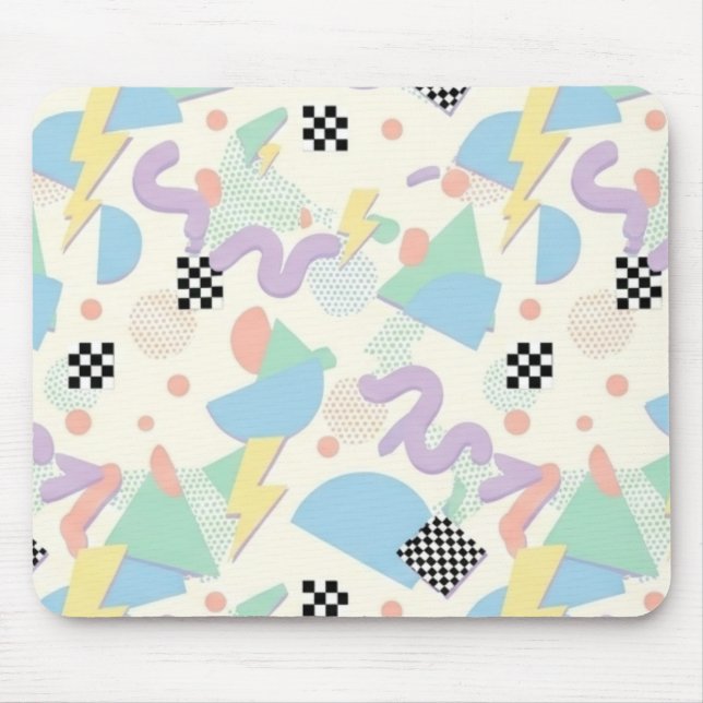 Mousepad Pastel Abstract Shapes Pattern Design (Frente)