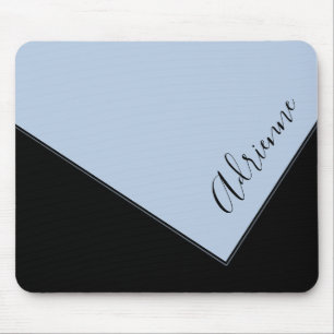 Mousepad Pastel Blue & Black Faux Fold Sobre Personalizado