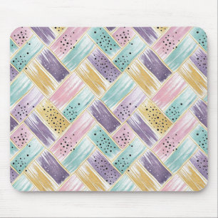 Mousepad Pastel Brushaft e Dourado Crisscross Abstrato