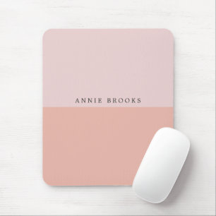 Mousepad Pastel Cor-de-rosa com nome personalizado Elegante