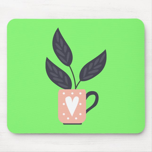 Mousepad Pastel de plantas modernas simples (Frente)