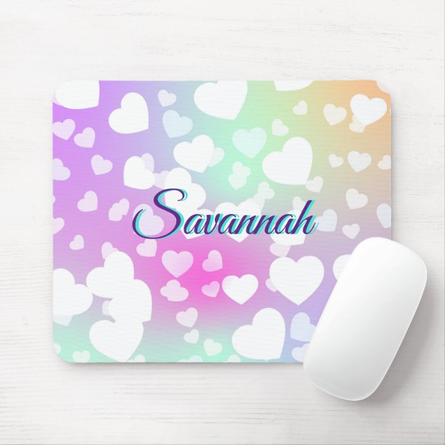 Mousepad Pastel Falling Hearts Personalizado (Com mouse)