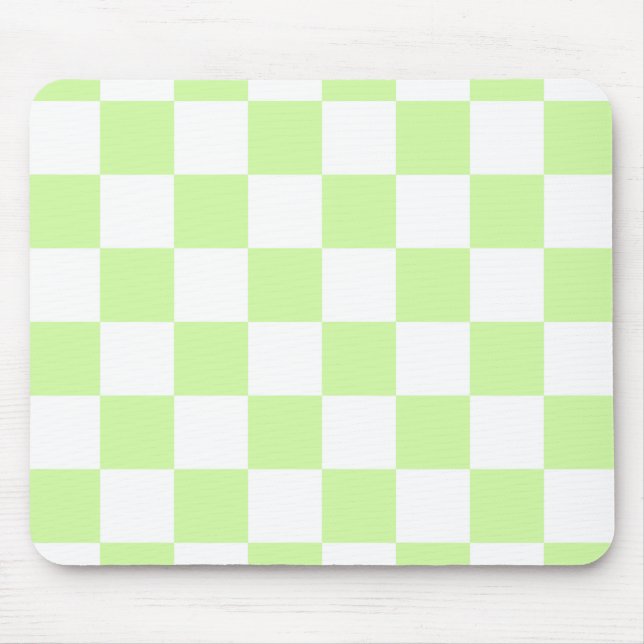 Mousepad Pastel Green Checkered Gingham Patterno (Frente)