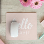 Mousepad Pastel Mínimo Moderno, Rosa Alô E Seu Nome<br><div class="desc">Pastel Mínimo Moderno,  Rosa Alô E Seu Nome</div>