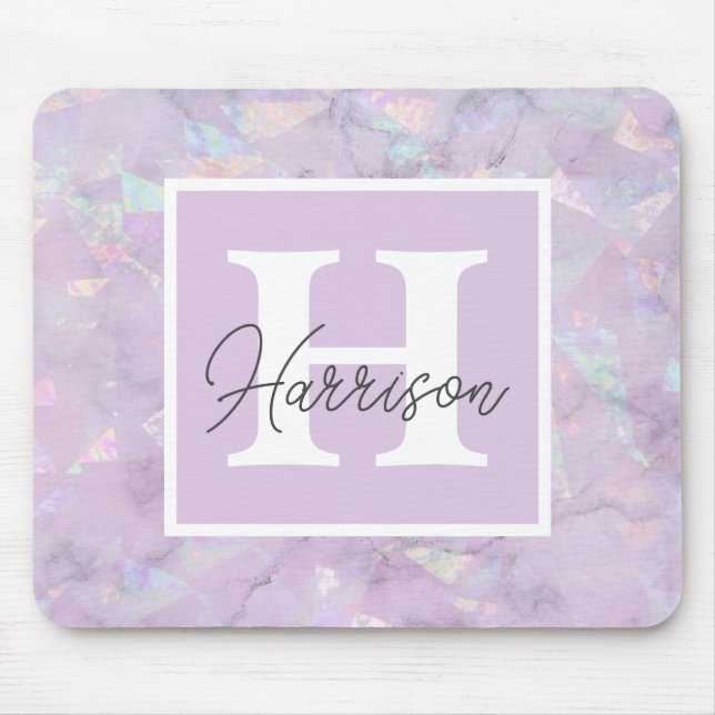 Mousepad Pastel Purple Crystal Geode Monographic (Frente)