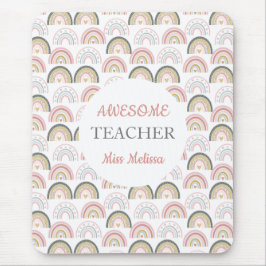 Mousepad Pastel Rainbow Com Professor Incrível De Padrões C