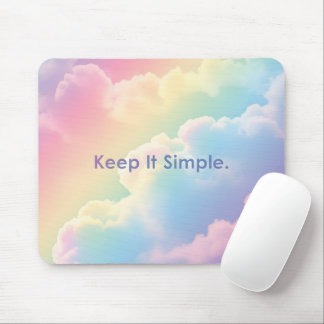 Mousepad Pastel Rainbow Dreamy Clouds Aesthetic Desk