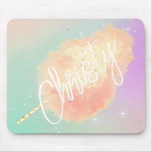 Mousepad Pasto roxo de pêssego de pêssego de algodão doce