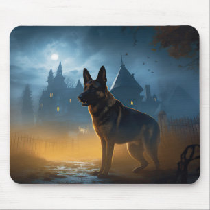 Mousepad Pastor Alemão de Halloween Assustador