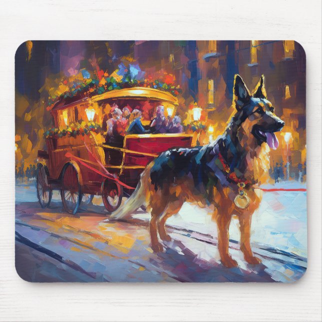 Mousepad Pastor Alemão Temporada de Natal (Frente)