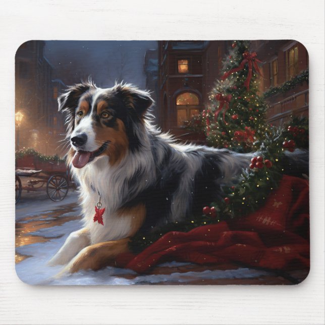 Mousepad Pastor Australiano Temporada de Natal (Frente)