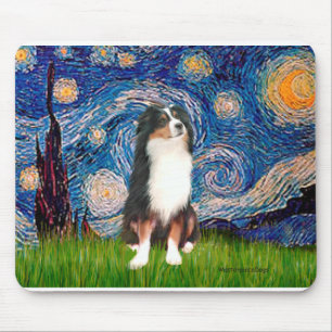 Mousepad Pastor australiano (Tri2) - Noite estelar