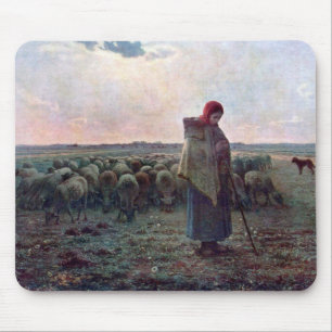 Mousepad Pastores com seu rebanho, Jean-Francois Millet