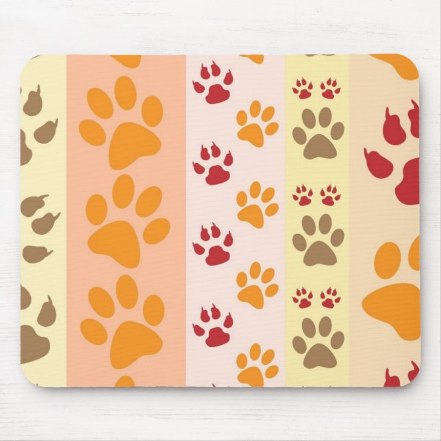 Mousepad Pata de animais em bruto imprime padrão em cores n (Frente)