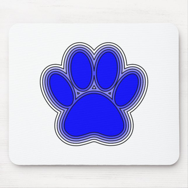 Mousepad Pata De Cachorro A Azul Com Descrições (Frente)