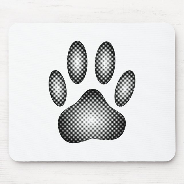 Mousepad Pata de Cães Imprimida em Gradientes Pretos e Bran (Frente)