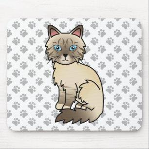 Mousepad Pata de Chocolate Pia Birman / Ragdoll Gato e Pata
