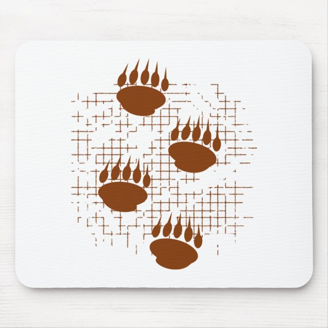 Mousepad Pata Do Cubo Do Urso Imprime Em Fundo Distante (Frente)