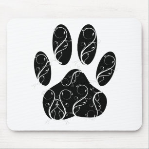 Mousepad Pata Preta De Cachorro Impressa Com Farinhas Branc