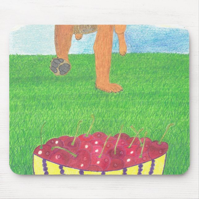 Mousepad Patas de cachorro e cereja (Frente)