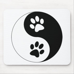 Mousepad Patas do cão de Yin Yang