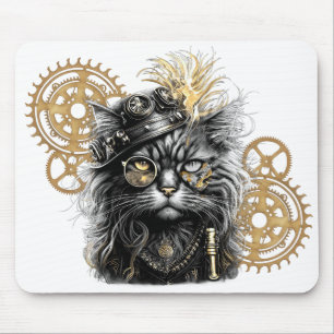 Mousepad Patas Espirituosas O Gato Steampunk Funky