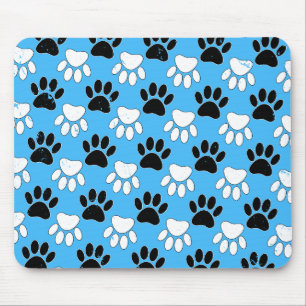 Mousepad Patas pretas e brancas angustiadas em fundo azul