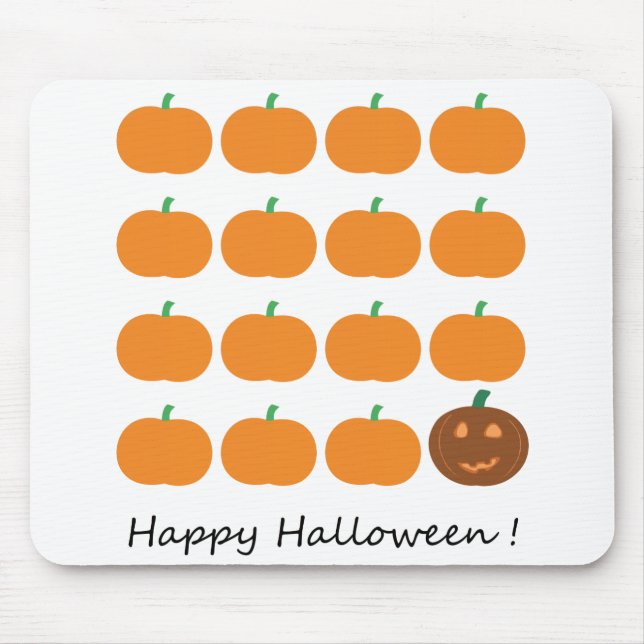 Mousepad Patch de Abóbora Feliz Halloween (Frente)