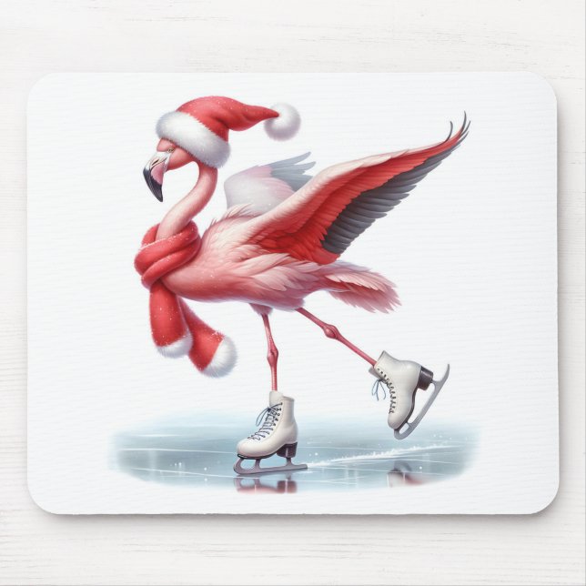 Mousepad Patinação De Gelo Do Flamingo De Natal (Frente)