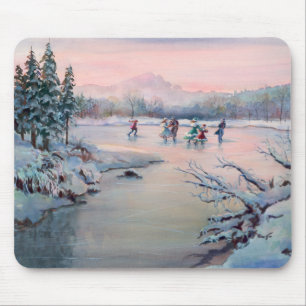 Mousepad PATINAGEM NO GELO & FLOCOS DE NEVE por SHARON