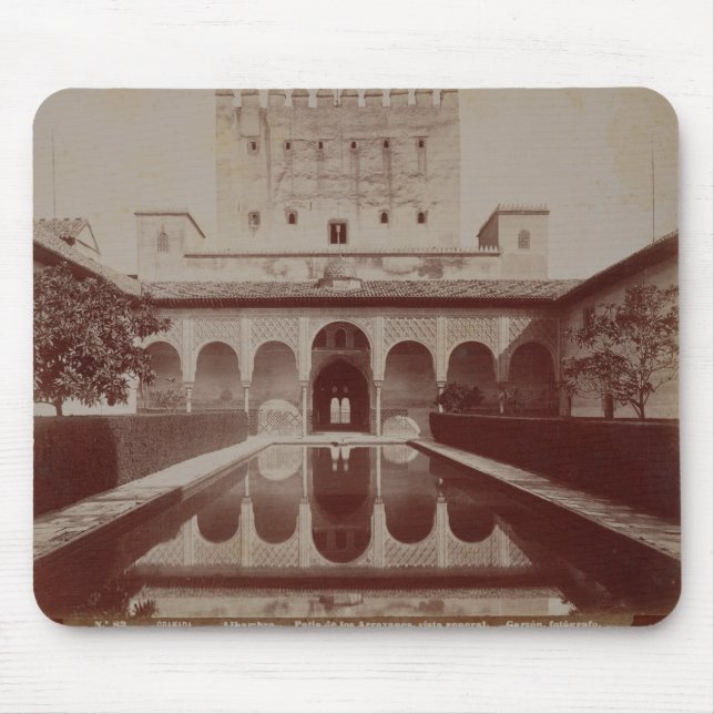 Mousepad Pátio de los Arrayanes, Alhambra, c.1875-80 (sepia (Frente)
