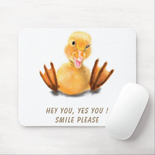 Mousepad Pato Amarelo Engraçado Reproduzindo Piscar os olh