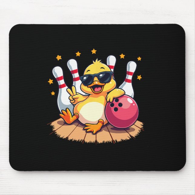 Mousepad Pato Bonito Com Pulmões Pato Jogando Boliche Para  (Frente)