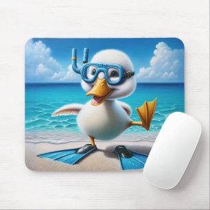 Mousepad Pato Branco Com Snorkel Na Praia