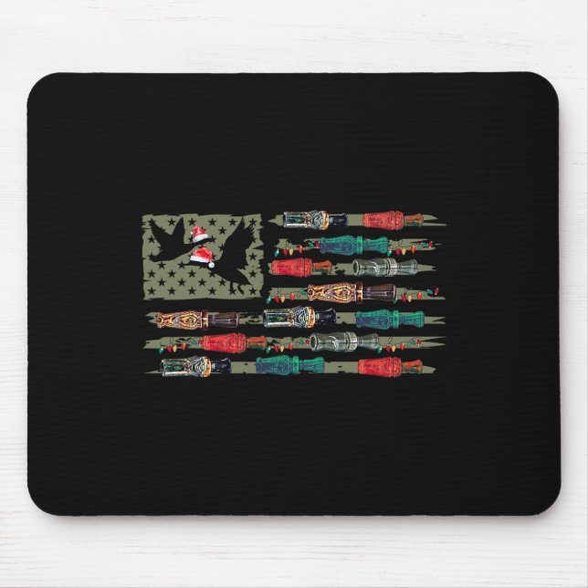 Mousepad Pato de Natal Chamando Bandeira de Natal Pato de N (Frente)