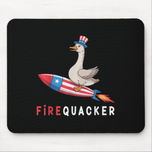 Mousepad Pato do Dia 4 de Julho Firequacker Patriótico Quat