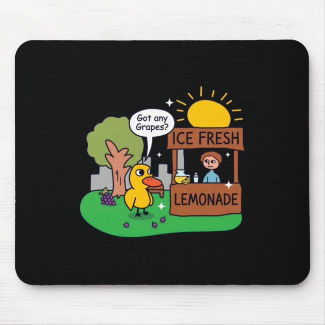 Mousepad Pato Limonada de Uvas na Banca (Frente)