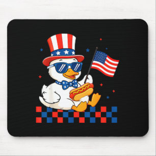 Mousepad Pato patriótico engraçado bandeira dos EUA 4 de ju
