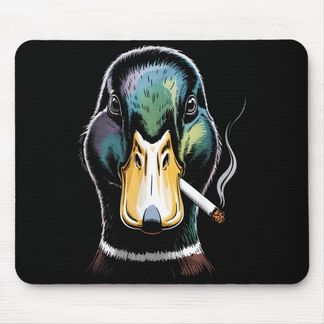 Mousepad Pato-real Fumando Cigarro Meme Pato-real Engraçado (Frente)