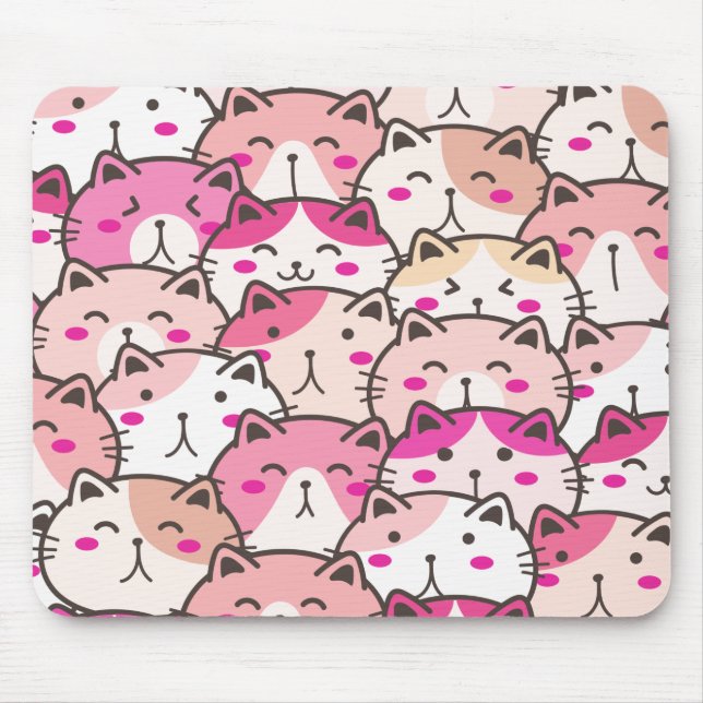 Mousepad Patos Coloridos Engraçados De Gato (Frente)