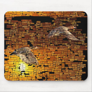 Mousepad Patos Solares Selvagens Em Fundo De Pedra