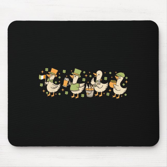 Mousepad Patricks Day,funny Goose, Shamrock, Beer Gift Tee  (Frente)