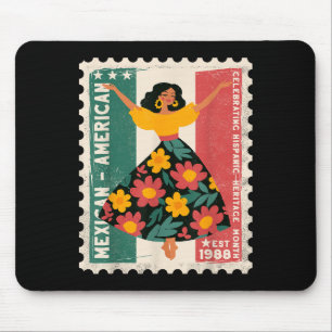 Mousepad Patrimônio Hispânico do Dançarino Floral Mexicano 